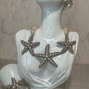 Heidi Daus "Starry Powder Pink" Pearl & Starfish Necklace Set
